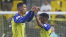 Cristiano Ronaldo jadi pahlawan kemenangan Al Nassr. (AFP/Fayez Nureldine)