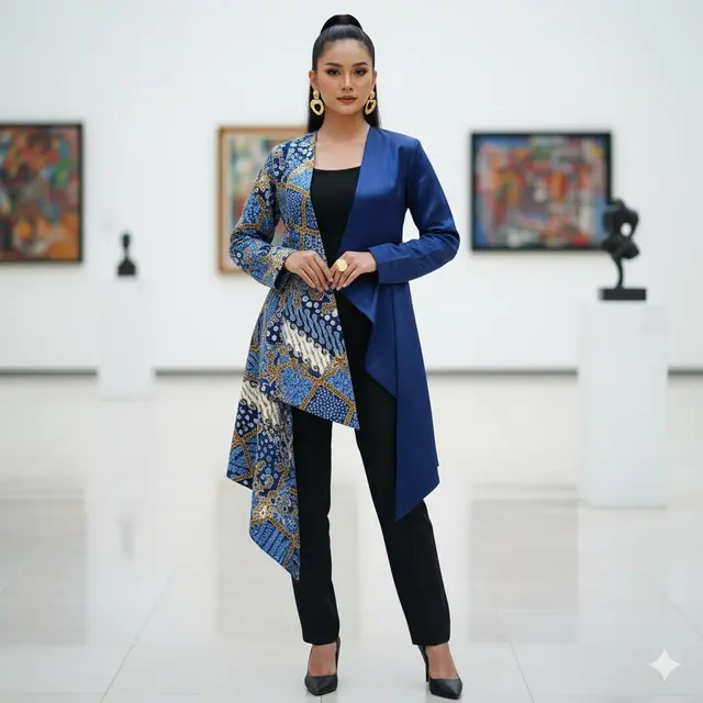 Outer Kombinasi Bahan dan Motif