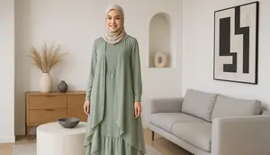 7 Model Gamis dengan Rompi Sifon, Anggun dan Ringan Dipakai Seharian (sumber:AI)