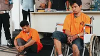 Tersangka pembunuhan pemulung dalam konferensi pers di Polres Pelalawan. (Liputan6.com/Istimewa)