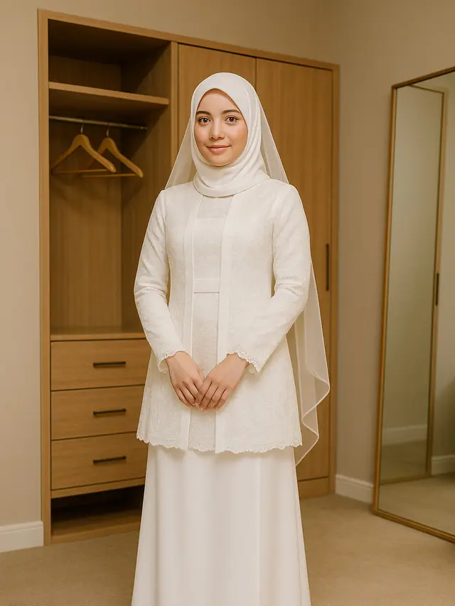 Kebaya Pernikahan Sederhana tapi Elegan Berhijab