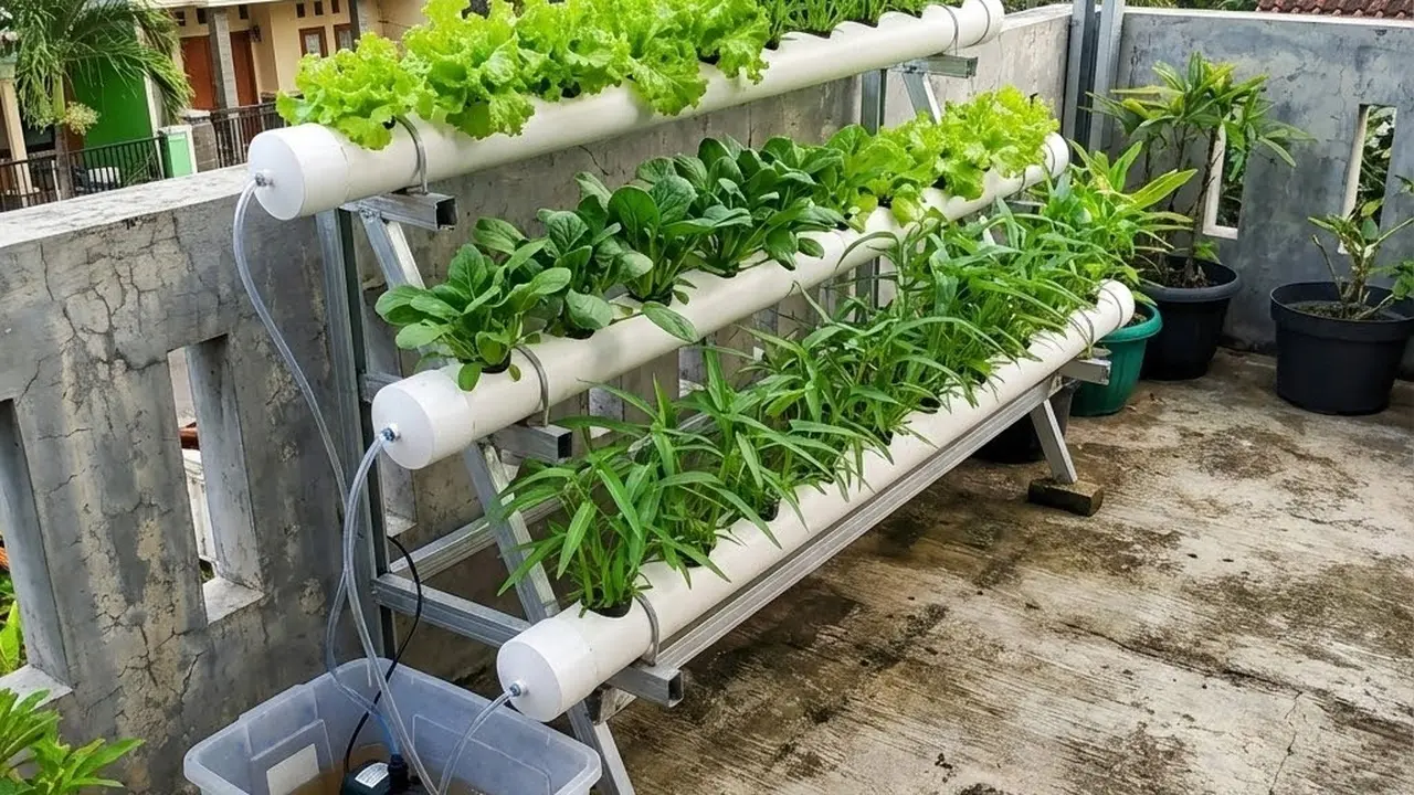 Model Kebun Mini di Teras Cor Tanpa Tanah