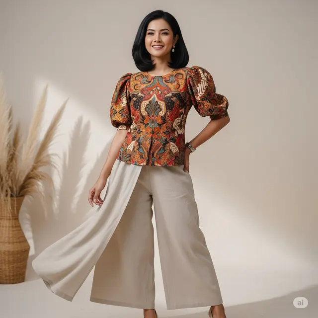 Model Batik Wanita Palazzo. Foto: Gemini