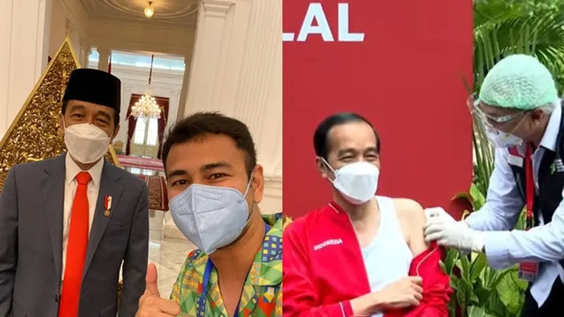 8 Momen Presiden Jokowi dan Raffi Ahmad Suntik Vaksin COVID-19 Sinovac Dosis Kedua