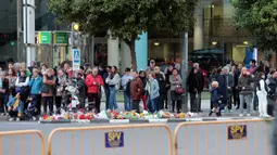 Kebakaran besar menghanguskan bangunan apartemen di Valencia, Spanyol pada pada Kamis (22/2/2024) malam. (Mao/AFP)