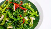 Ilustrasi tumis kangkung/Shutterstock-Yang Umar.