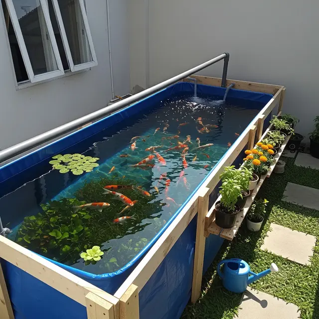 Cara Membuat Kolam Ikan di Rumah Subsidi Tanpa Menggali Tanah, Hemat Biaya