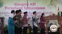 Menteri Puan Maharani ke Tamansiswa (Liputan6.com / Switzy Sabandar)