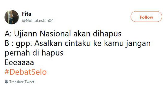 7 Twit Kocak Penghapusan UN di Debat Cawapres, Ujungnya Bikin Baper