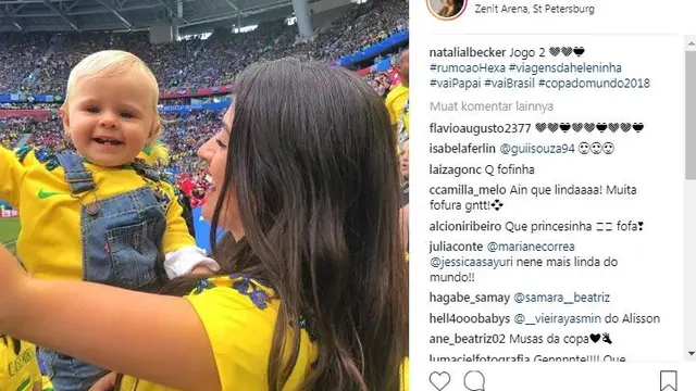 Helena, putri kiper Timnas Brasil Alisson yang menggemaskan (Foto: