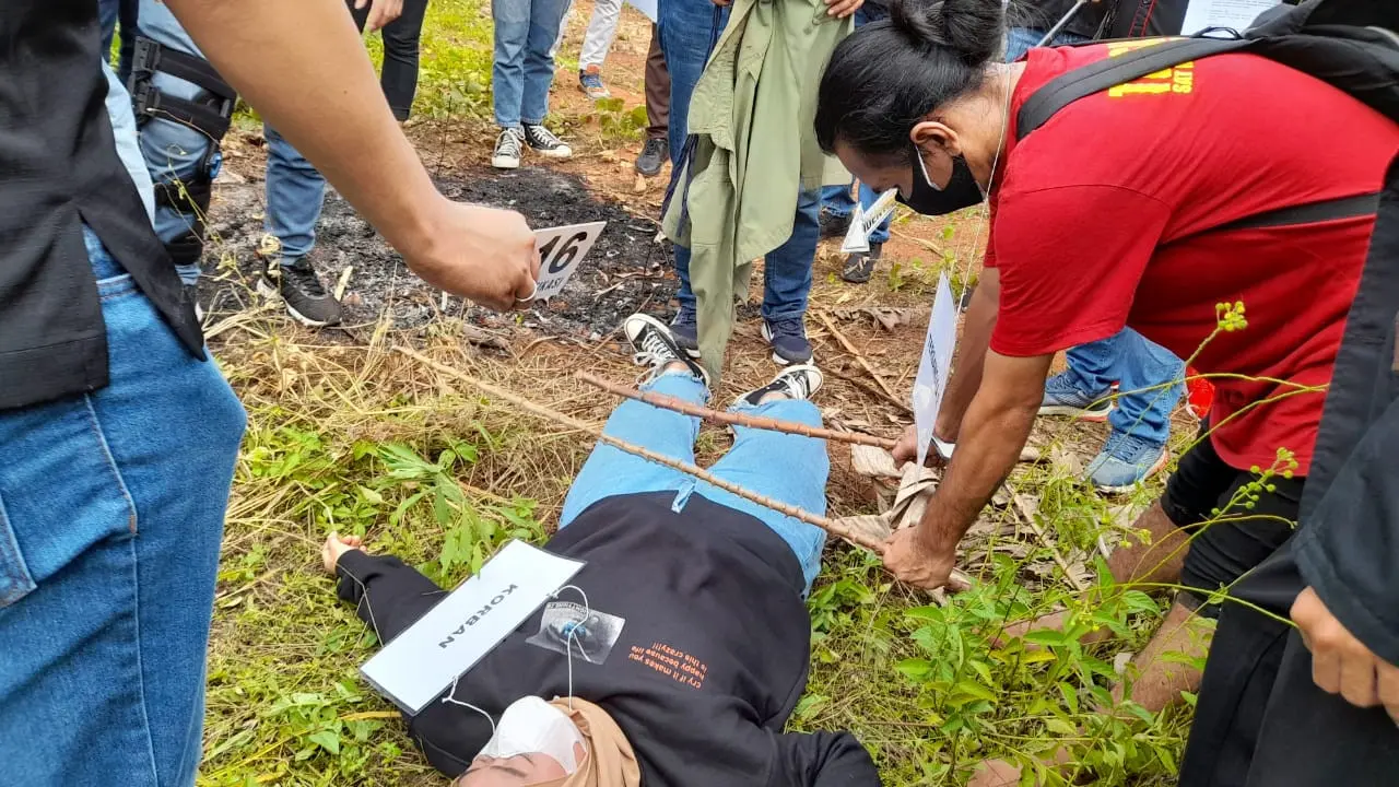 Rekontruksi Pembunuhan Wanita di Tangerang