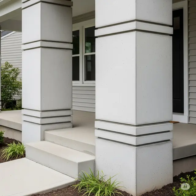 Tiang Kotak dengan List Horizontal