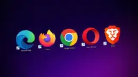 Screen with browsers on Desktop: Microsoft Edge, Firefox, Google Chrome, Opera-Browser and Brave (Photo by Denny Muller on Unsplash)