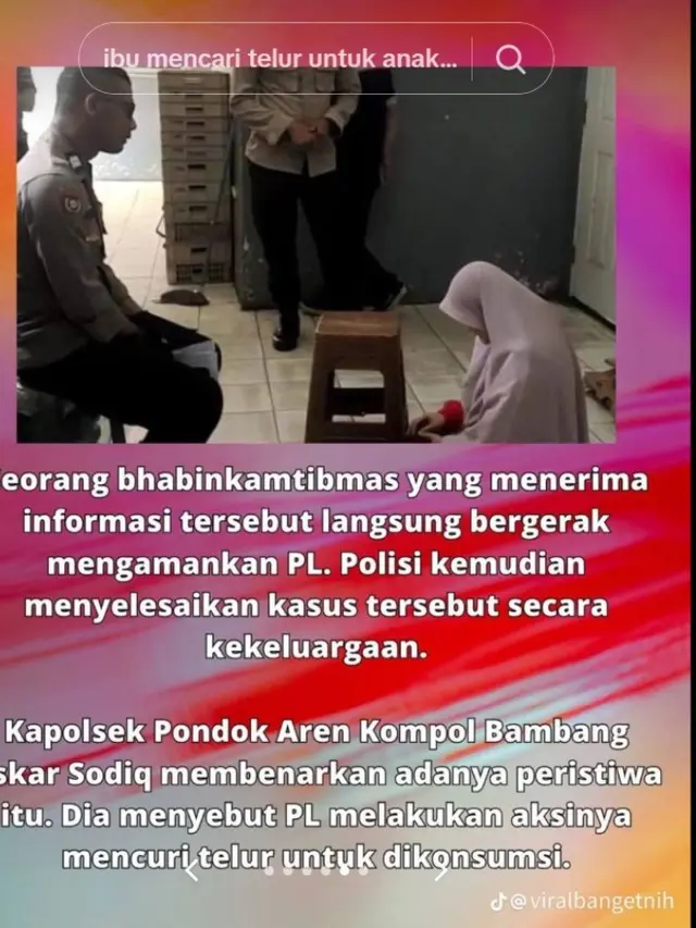 Viral Ibu 3 Anak Curi Telur di Minimarket, Kapolsek Lakukan Tindakan Tak Terduga