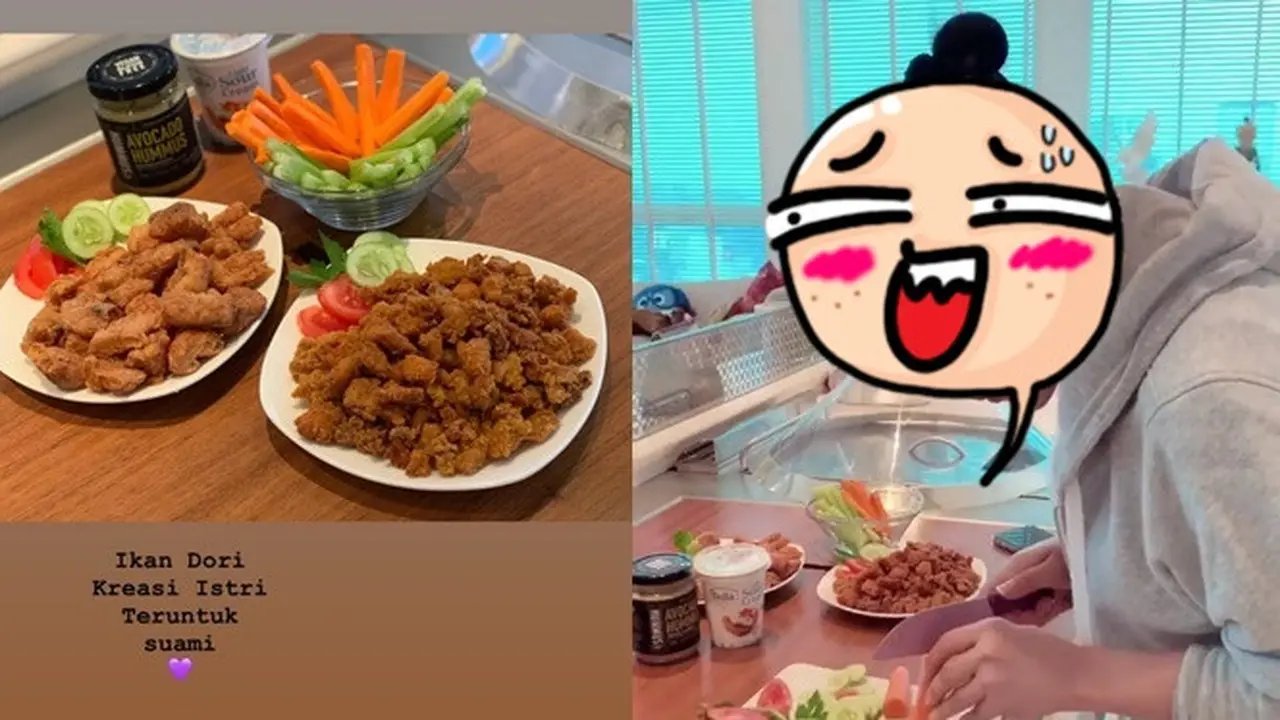 Intip Gaya Cetar Syahrini Saat Masak Menu Buka Puasa Suami