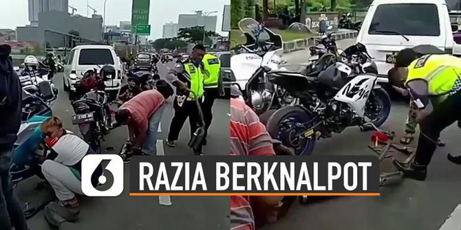 VIDEO: Viral Aksi Tegas Polisi Menjaring Pengendara Motor Berknalpot Bising