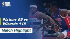 Berita Video Highlights NBA 2019-2020, Detroit Pistons Vs Washington Wizards 99-115