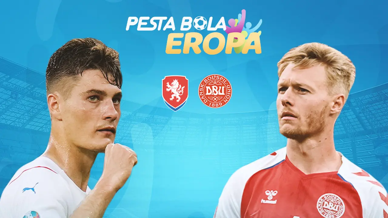 Piala Eropa - Euro 2020 Rep Ceska Vs Denmark - Patrik Schick Vs Simon Kjaer