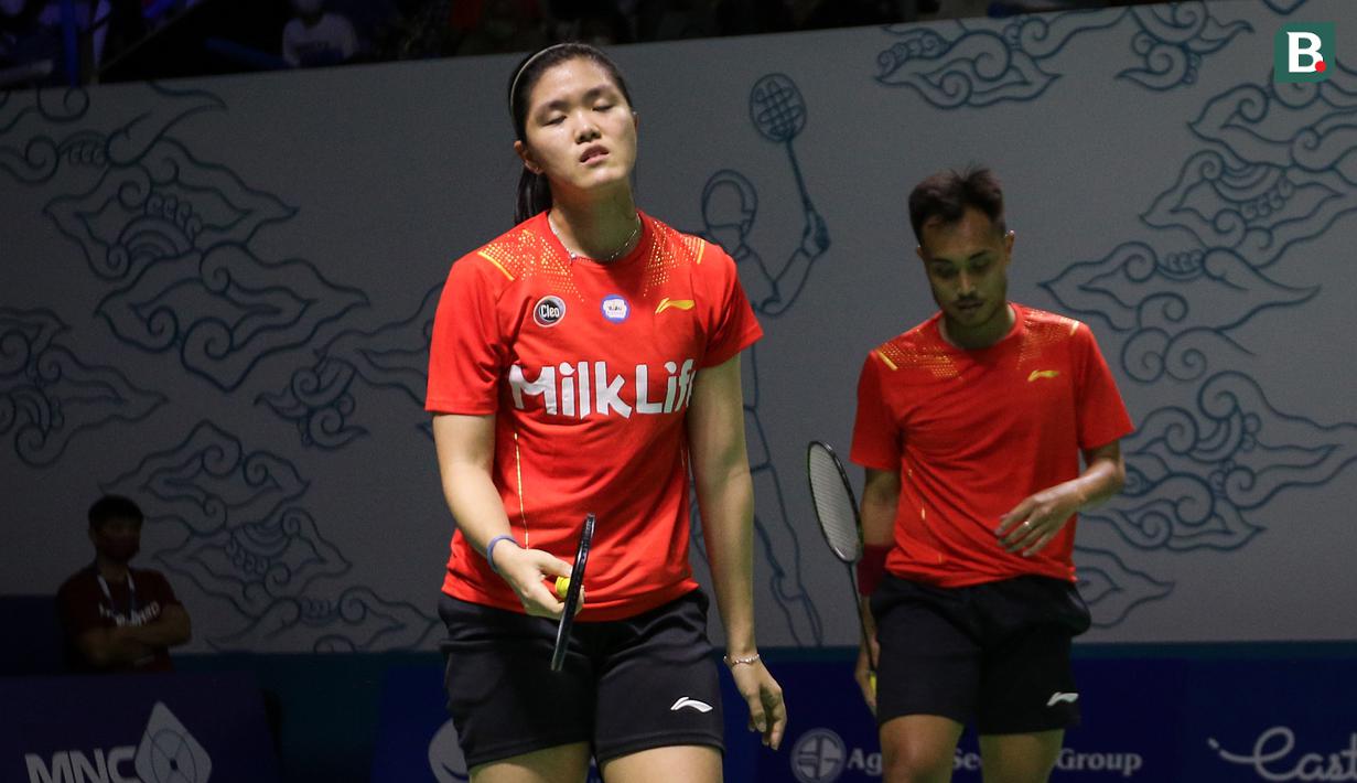 Hafiz/Serena menyerah dua game langsung 13-21, 20-22 dalam laga yang memakan waktu 39 menit. (Bola.com/Bagaskara Lazuardi)