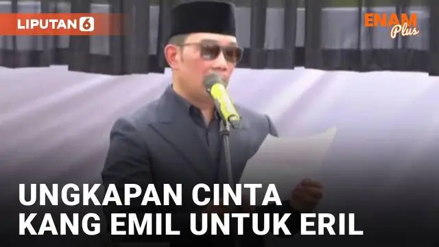 Ayah Mendiang Eril, Ridwan Kamil mengungkapkan sepenggal rasa cintanya di depan kuburan sang anak.