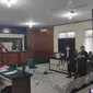 Suasana sidang Bupati Bengkalis non aktif Amril Mukminin di Pengadilan Tipikor Pekanbaru. (Liputan6.com/M Syukur)
