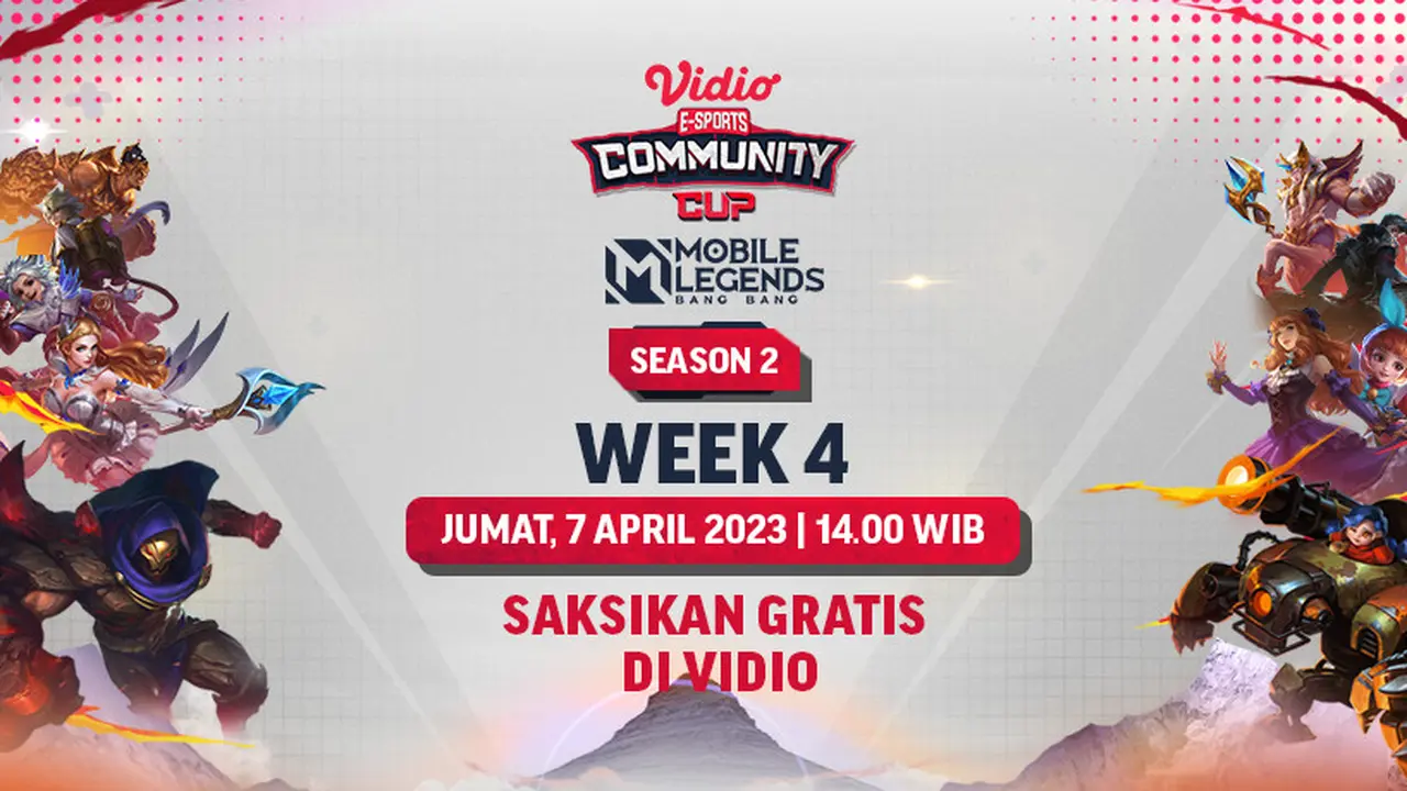 Live Streaming Mobile Legends Bang-bang Vidio Community Cup Season 2 Week 4 Jumat 7 April