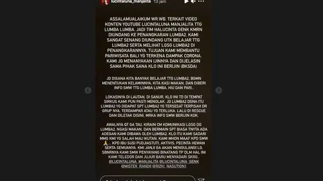 Lucinta Luna Minta Maaf Atas Video Atraksi dengan Lumba-Lumba yang Banyak Tuai Protes