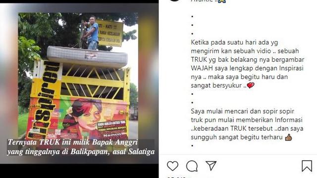 Anne Avantie Deg-degan Temukan Gambar Wajahnya di Belakang Truk