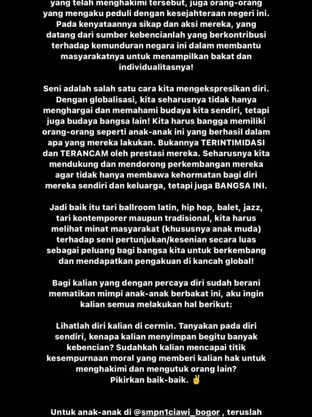 Ungkapan Cinta Laura Soal Hujatan terhadap Siswa SMPN 1 Ciawi