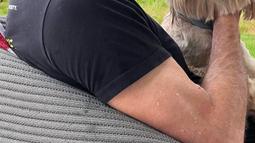 Hugh Jackman berfoto dengan anjing peliharaannya. Aktor yang juga penyanyi ini merupakan seorang dog person. (Instagram/@thehughjackman)