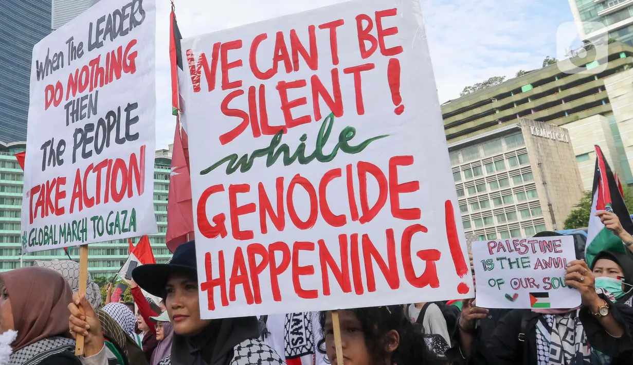 Diperkirakan, pada hari ini Minggu 15 Juni 2025 menjadi puncak gerakan Global March to Gaza ketika seluruh peserta tiba di Gerbang Rafah untuk menyerukan dibukanya akses kemanusiaan ke Gaza. (Liputan6.com/Herman Zakharia)