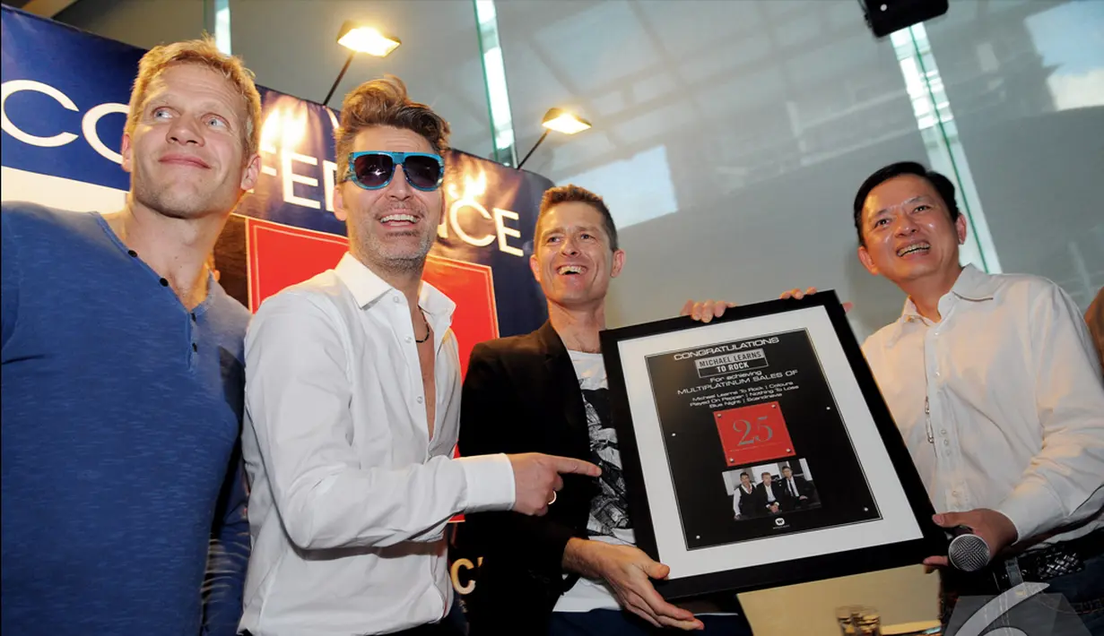 Michael Learns To Rock pilih Indonesia sebagai tempat peluncuran album barunya, Jakarta, Kamis (18/12/2014). (Liputan6.com/Faisal R Syam) 