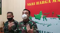 Komandan Komando Distrik Militer (Dandim) 0611 Garut, Jawa Barat Letnan Kolonel CZi Deni Iskandar membantah, dugaan adanya penyerangan sejumlah pemuda terhadap kantor Komando Rayon Militer (Koramil) Pameungpeuk, yang terjadi kemarin. (Liputan6.com/Jayadi Supriadin)