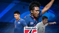 Piala AFF U-23 - Ilustrasi Pemain Thailand U-23: Yotsakorn Burapha, Songchai Thongcham, Phanthamit Praphanth (Bola.com/Salsa Dwi Novita)