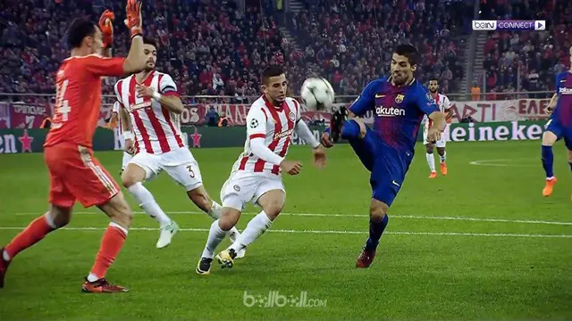 Olympiacos bermain imbang 0-0 melawan Barcelona pada matchday keempat Liga Champions. This video is presented by Ballball.