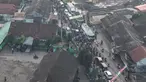 Foto udara memperlihatkan kemacetan parah yang terjadi di Jalan M. Toha, Parung Panjang, Bogor, Jawa Barat, Rabu (6/8/2025). (merdeka.com/Arie Basuki)