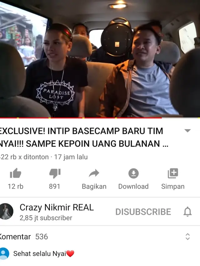 Unggahan Nikita Mirzani. (Foto: YouTube Crazy Nikmir REAL)