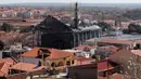 Kondisi Masjid Ottoman Bayezid setelah mengalami kebakaran di Kota Didymoteicho, Yunani, Rabu (22/3). Masjid terbesar di tenggara Eropa itu dikenal dengan keunikan desain arsitektur dan kepentingan sejarah di belakangnya (ALEXANDRA GIDIKA/EUROKINISSI/AFP)
