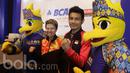 Pebulutangkis ganda putra Indonesia, Berry Anggriawan, usai menghadiri jumpa pers BCA Indonesia Open 2017 yang didukung oleh Bakti Olahraga Djarum Foundation di Hotel Kempinski, Jakarta, Senin (22/5/2017). (Bola.com/Vitalis Yogi Trisna)