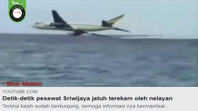 Gambar Tangkapan Layar Video yang Diklaim Rekaman Jatuhnya Pesawat Sriwijaya Air SJ 182 (sumber: YouTube)