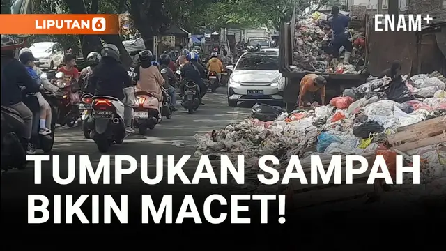 VIDEO: Bikin Macet, Tumpukan Sampah Tutup Setengah Badan Jalanan di Cipondoh