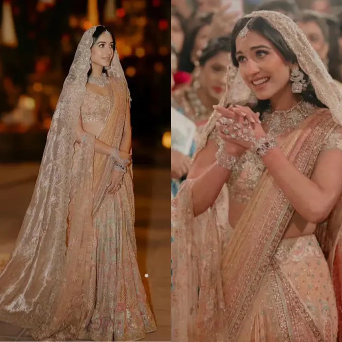 Detail Busana Sari khas Tradisi India yang Dikenakan Radhika Merchant