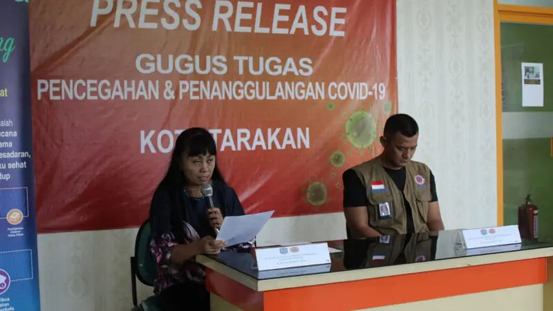 Gugus Tugas Tarakan mengumumkan dua jemaah Ijtima Gowa, Sulsel positif virus Corona Covid-19. (Foto: Liputan6.com/Siti Hadiani)