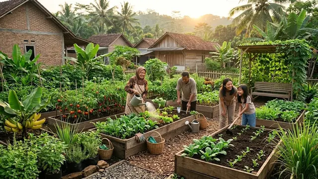 Ide Kebun Kecil untuk Mendukung Gaya Hidup Tenang dan Hemat/AI Generated