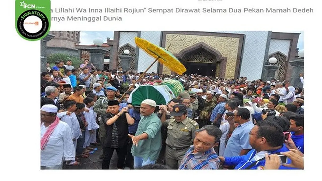 Gambar Tangkapan Layar Berita Tentang Mamah Dedeh
