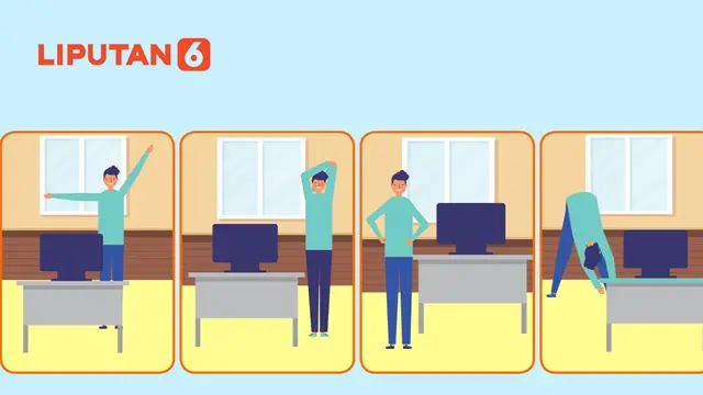 Banner Infografis 8 Gerakan Bikin Rileks Tubuh Saat WFH atau WFO di Masa Pandemi Covid-19. (Liputan6.com/Niman)