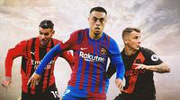 Ilustrasi - Theo Hernandez, Sergino Dest, Lucas Digne (Bola.com/Adreanus Titus)