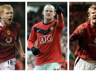 Nama besar Manchester United menjadi magnet bagi para pemain dari penjuru dunia untuk memperkuat Setan Merah. Tak terkecuali para pemain lokal Inggris. Dengan talenta memikat, mereka mampu bertahan dan memperoleh penampilan terbanyak. Siapa saja mereka? (Kolase Foto AFP)