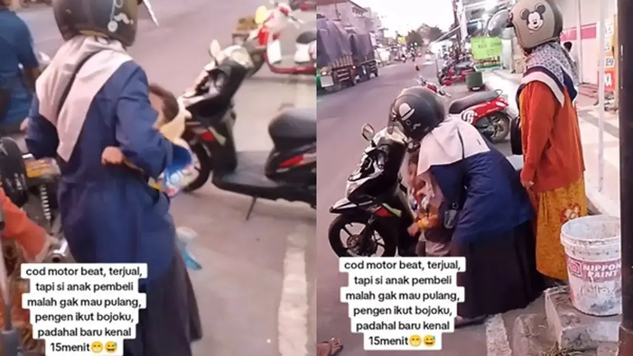 Ibu-Ibu COD Honda BeAT, Anaknya Malah Ingin Ikut Istri Penjual