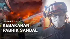 Pabrik sandal di Karanganyar, Jawa Tengah, terbakar hebat. Kobaran api membesar dan sulit dipadamkan karena banyaknya material yang mudah terbakar serta tiupan angin yang cukup kencang. Petugas pemadam kebakaran terus berupaya mengendalikan api agar ...